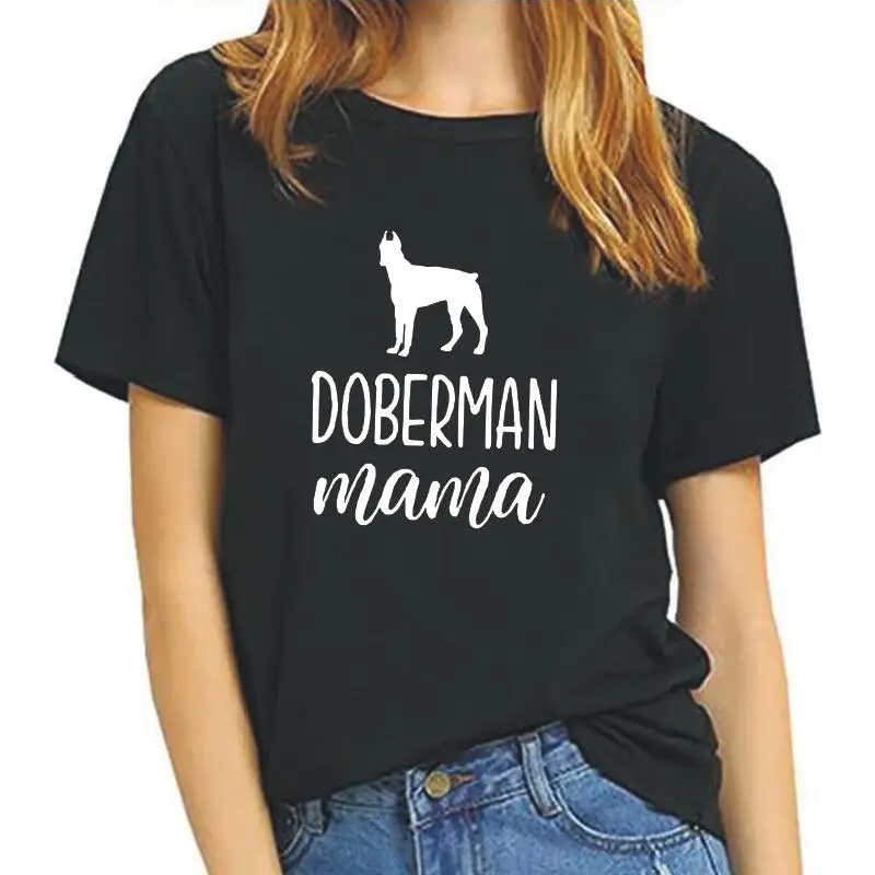 Футболка женская в стиле Харадзюку модный топ с надписью Just A Girl Who Loves Doberman Mom