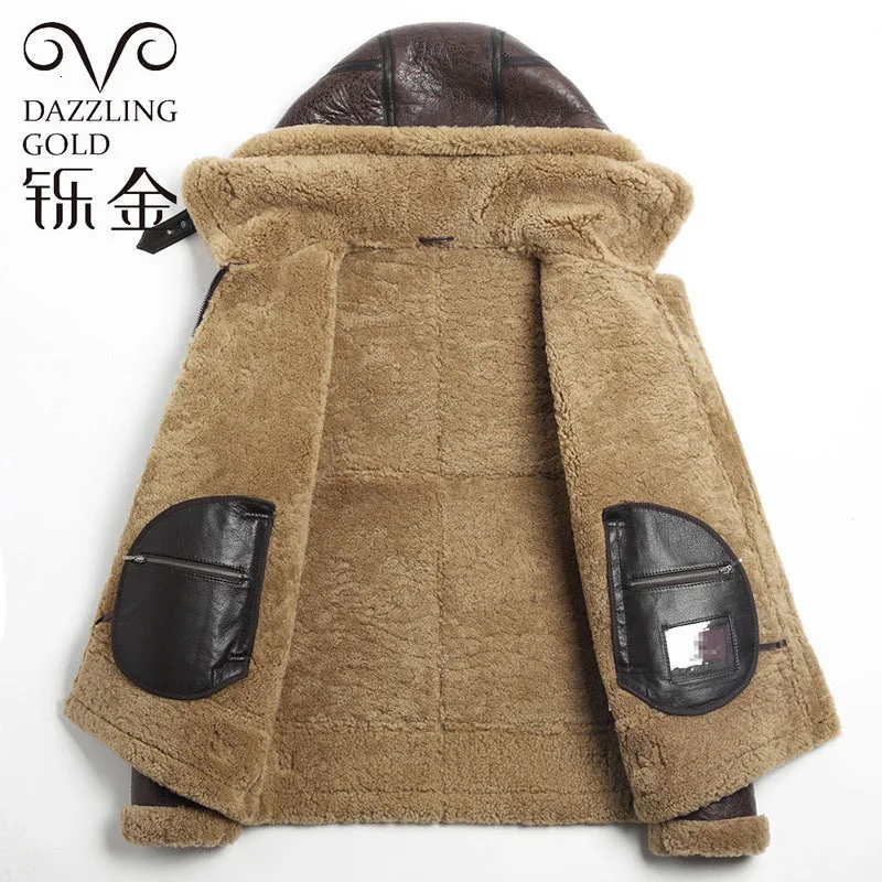 Мужское пальто из 100% натуральной австралийской овчины шерстяная куртка кожи с