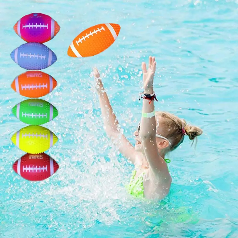 

1 Set Rugby Ball Waterproof Water Inflatable Multiplayer Sports Textured Grip Inflatable Rugby Ball for Pool Inflated Rugby Ball