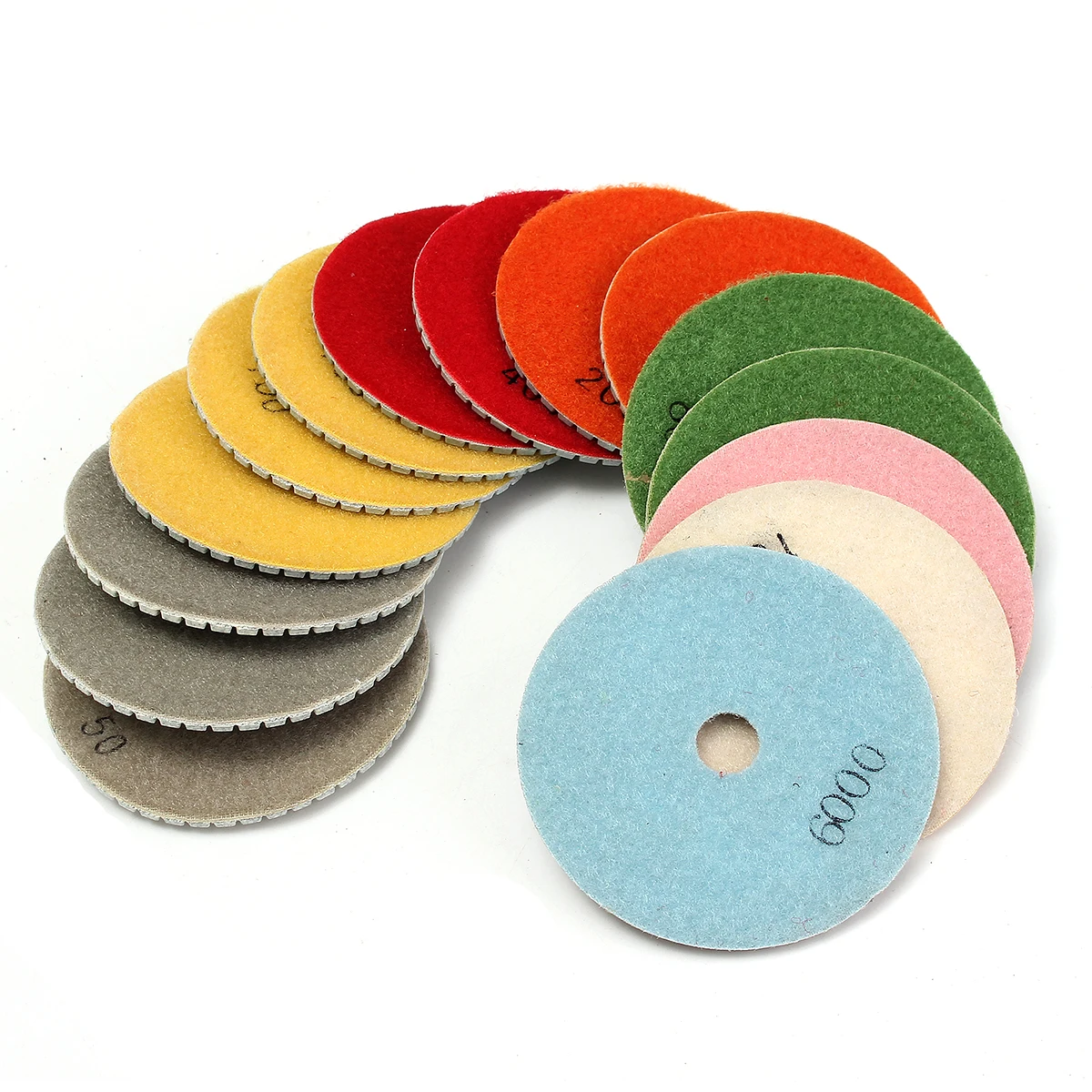 

16pcs Diamond Polishing Pads Kit 4 inch 100mm Wet/Dry for Granite Stone Concrete Marble Polishing Use Grinding Discs Set