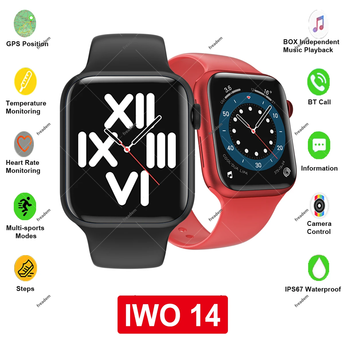 

Смарт-часы IWO 14, 7 дюймов, Bluetooth, 1,75 дюйма