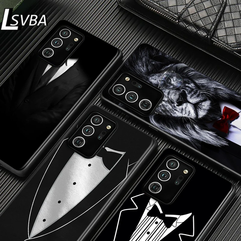 

Man Suit Shirt Tie Soft TPU for Samsung Galaxy S21 S20 FE Ultra Lite S10 5G S10E S9 S8 S7 S6 Edge Plus Black Phone Case