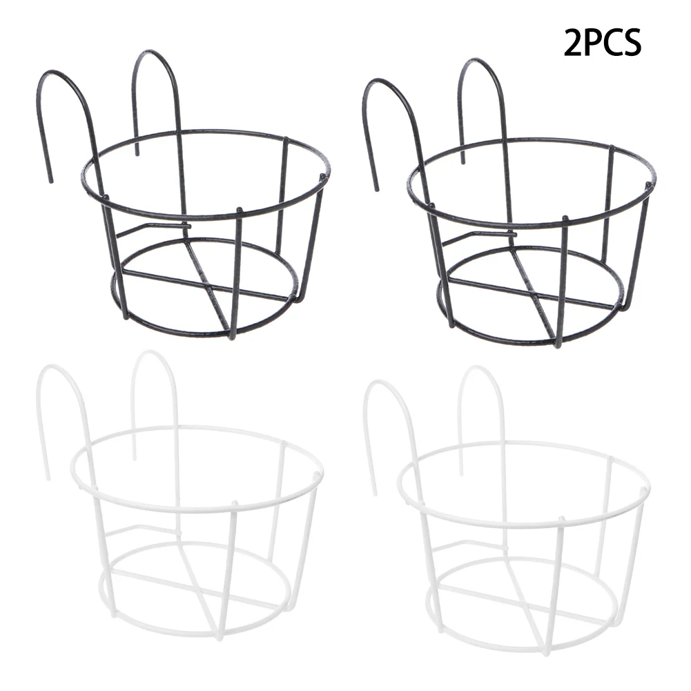 

2pcs Stable Modern Backyard Outdoor Plant Stand Iron Art Garden For Patio Living Room Balcony Space Saving Bedroom Back Support