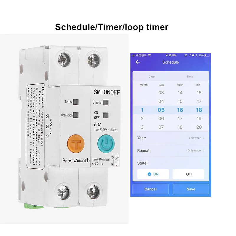EWelink Single Phase Din Rail WIFI Smart Energy Meter Leakage  Protection Remote Read  KWh Meter Wattmeter Voice Control Alexa