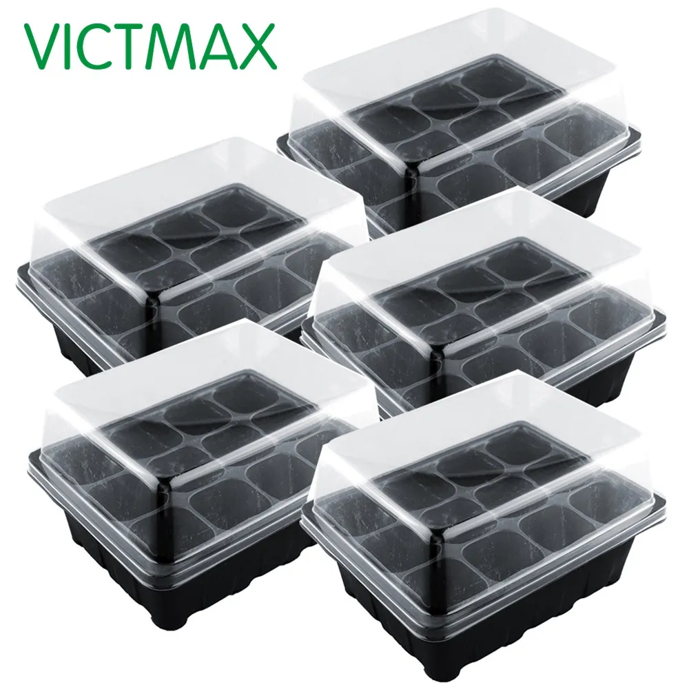 VICTMAX 5 набор 12 ячеек Детский горшок для посадки семян набор лотков растительный ящик для проращивания с крышкой садовая коробка для выращивания