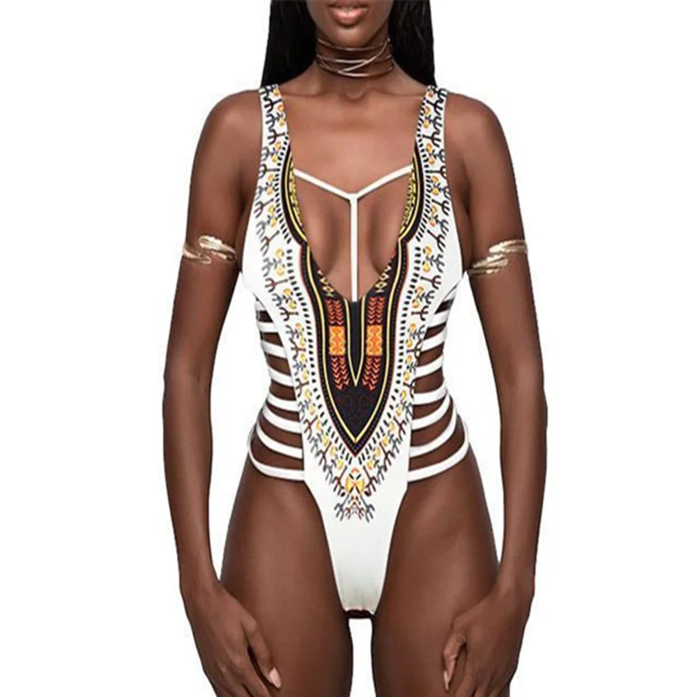 Принт Одна деталь купальник 2020 крест накрест купальники Для женщин с рисунком