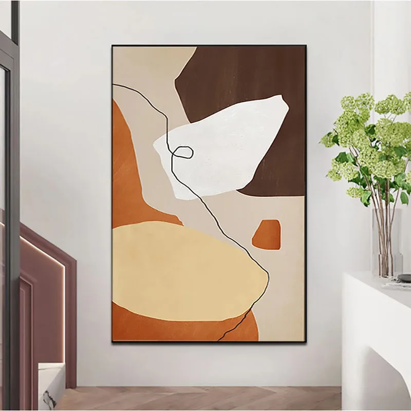 

100%Handmade Abstract Color Geometric Oil Painting Modern Wall Art Decorative Pictures For Living Room Large Canvas Art No Frame