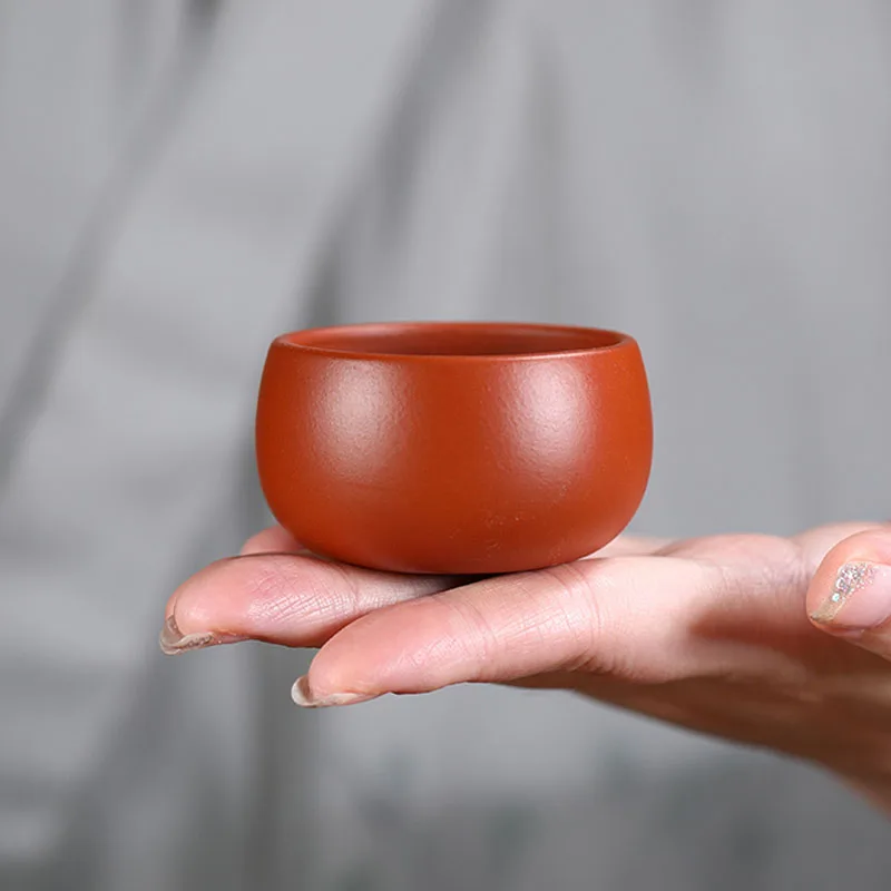 

2PCS/Lot Chinese Tea Cup 50ml Natural Purple Clay Tea Bowl Kung Fu Teaware Master Cup Zisha Small Bowls Teacup Vintage Crafts