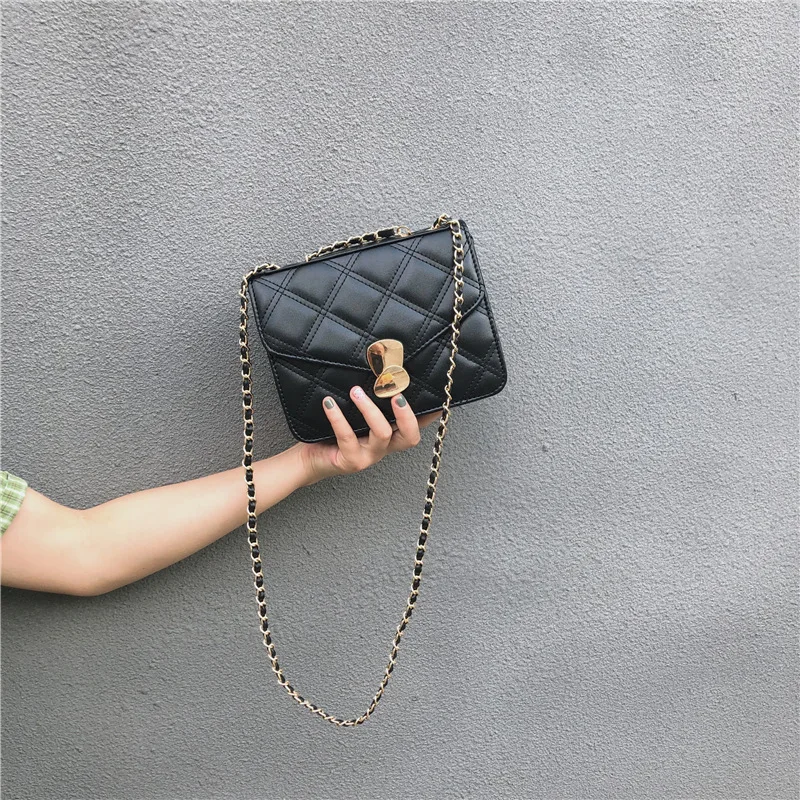 

Baggage Girl 2019 New Chao Korean Baita Slant Baggage Chain Single Shoulder Baggage Simple Fashion Square Baggage