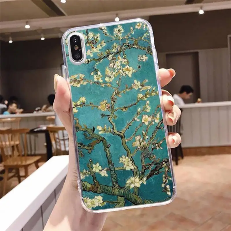 

Capinha para celular Van Gogh Phone Case Transparent soft For iphone 5 5s 5c se 6 6s 7 8 11 12 plus mini x xs xr pro max