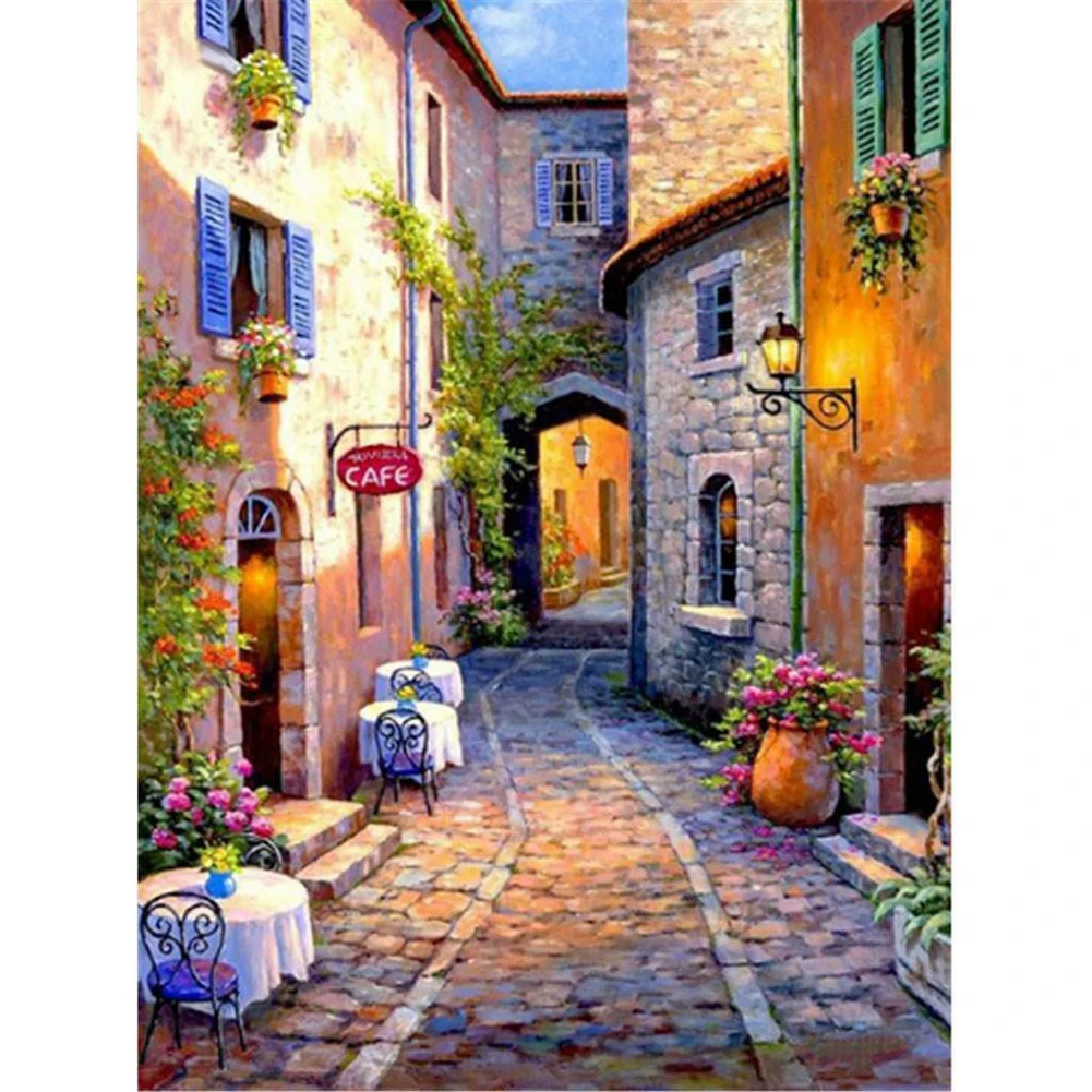 

5D Diy Diamond Painting European Downtown Style Rhinestone Square/round Diamond Embroidery Mosaic Bead Home Decoration Gift