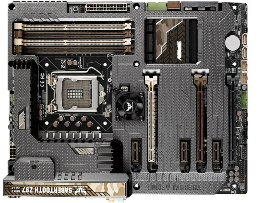 

Настольная материнская плата SABERTOOTH Z97 MARK 1/USB3.1, разъем LGA 1150 i7 i5 i3 DDR3 SATA3 USB3.0, б/у материнская плата