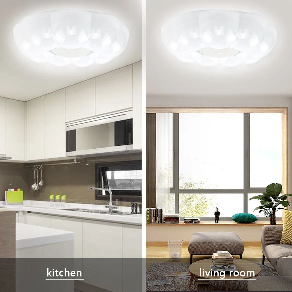 

VIPMOON Flower Crystal LED Flush Mount Ceiling Light 12W Natural Light Surface Lamp Lighting Living Room Bedroom Children's room