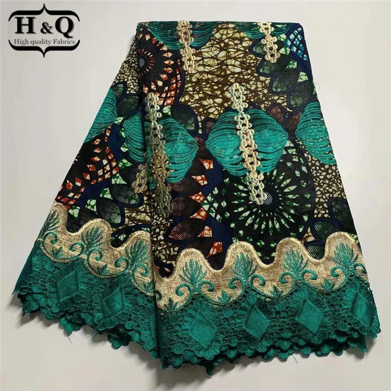 

Лучшее качество, модная ткань H & Q из вощеной Анкары, 6 ярдов/партия, вощеная африканская ткань с принтом, 100% хлопок, кружевная ткань, дизайн дл...