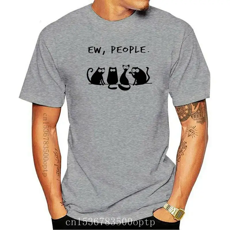 

New Men Tops T Shirts Ew People Cat Novelty Tshirts Camisas Pet Kitten Love Meow Animal Cute Funny Harajuku T Shirts