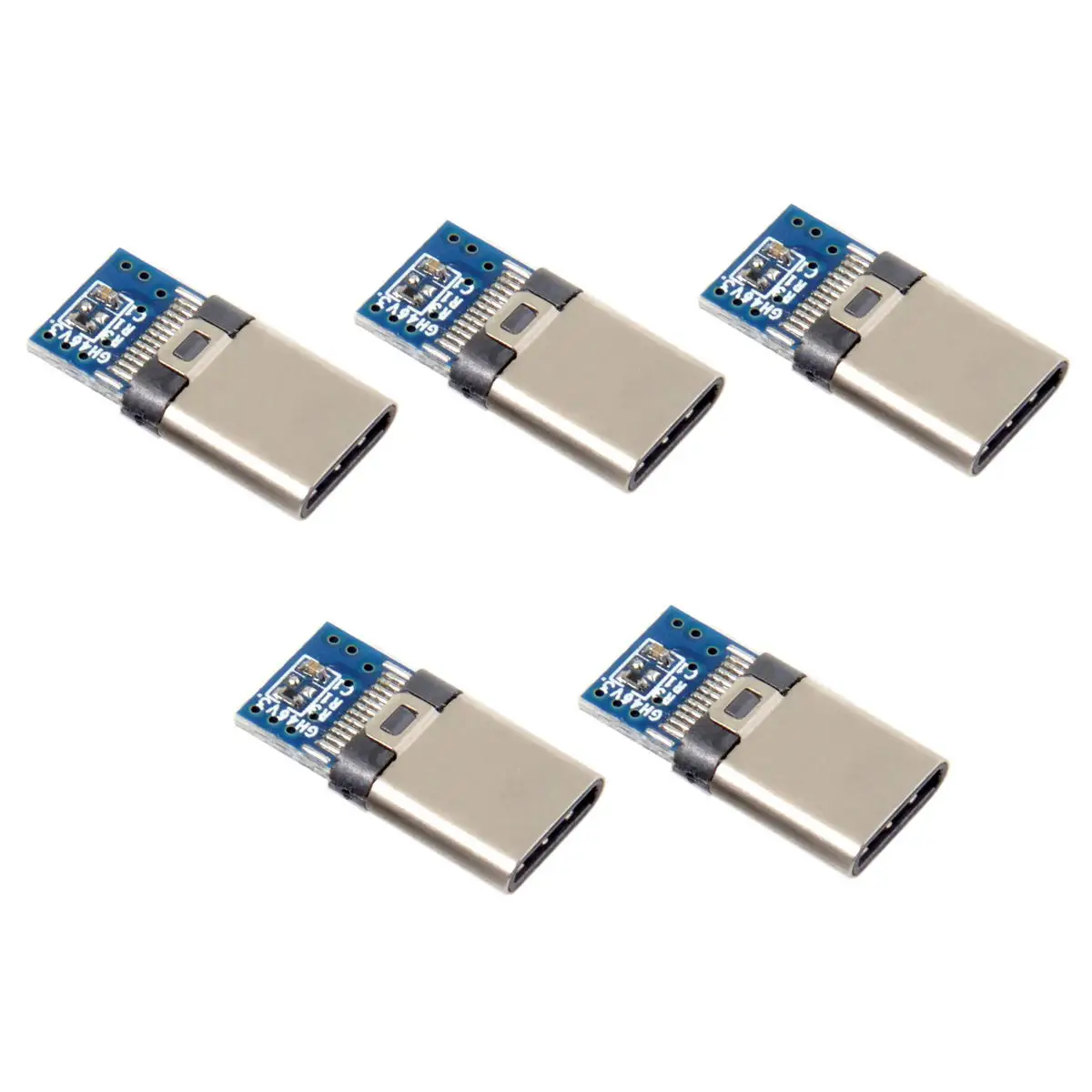 Jimier 5 шт./лот DIY 24pin USB Тип C USB-C Мужской OTG хост тип 1 k резистор с черной крышкой