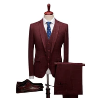 new suit men slim fit blazer suit 2 pieces set man formal business wear single row one buckle suits costume homme mariage
