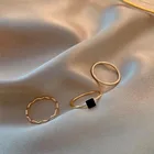 3 шт.компл. блестящие циркониевые геометрические кольца для женщин регулируемое Открытое кольцо для девочек-подростков 2021 модный подарок модные ювелирные изделия