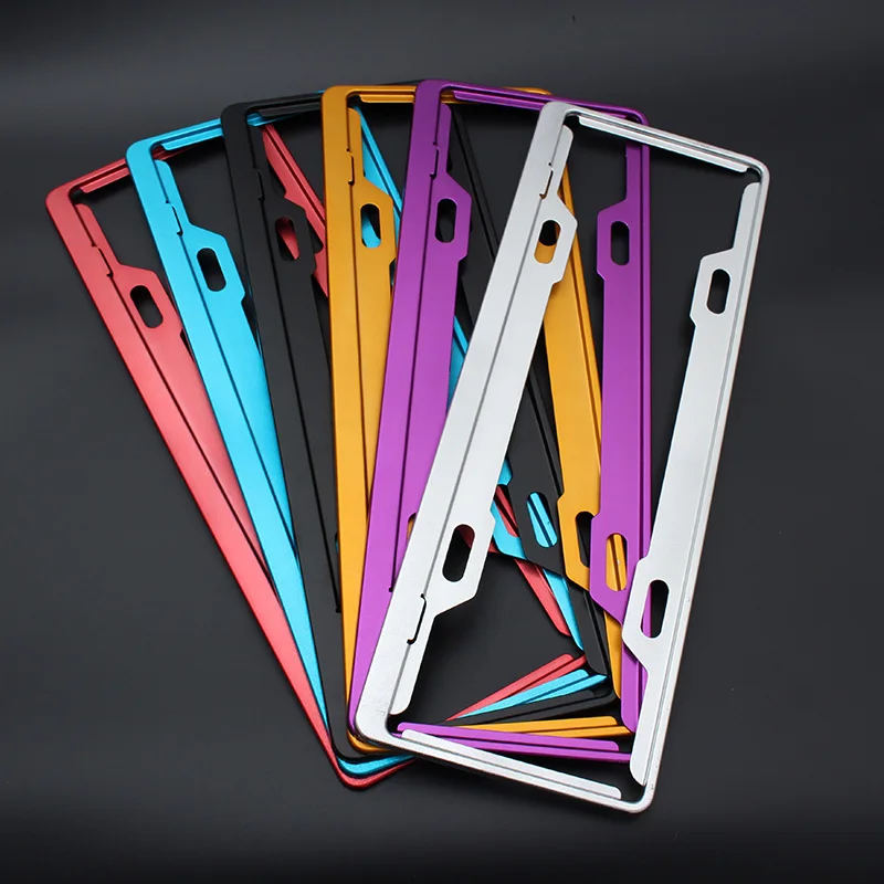

2pcs Front Rear Car License Plate Holder Universal Automobile License Plate Frame Bracket Aluminum Alloy Car Licence Tag Cover