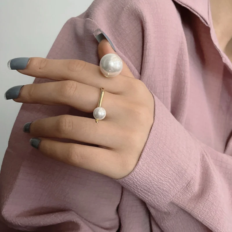 

Кольцо женское открытое из металлического сплава, с жемчугом, 19899