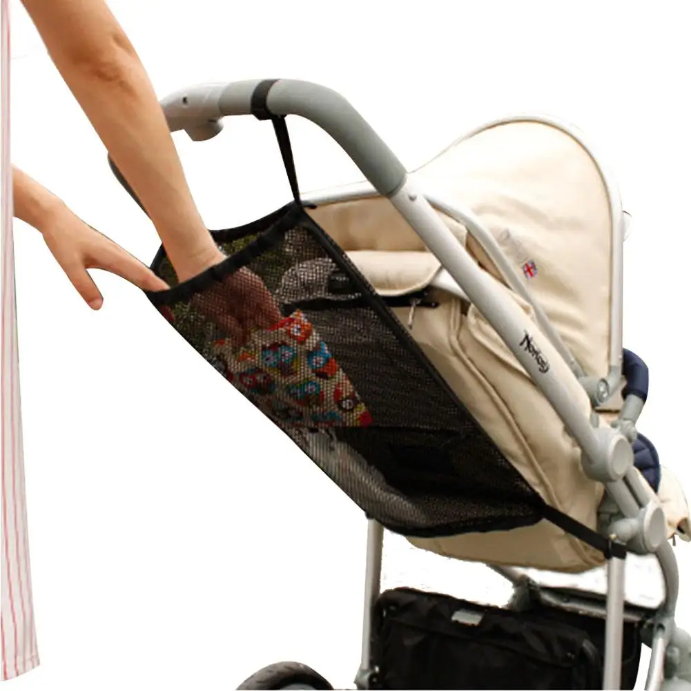 

Large Size Hanging Baby Stroller Net Pocket Infant Stroller Mesh Bottle Diaper Storage Organizer Bag Holder Stroller Accessories