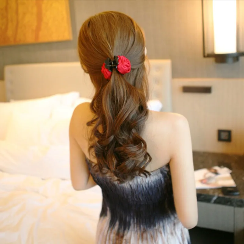 Женская заколка-краб для волос пластиковая заколка с цветами розы |