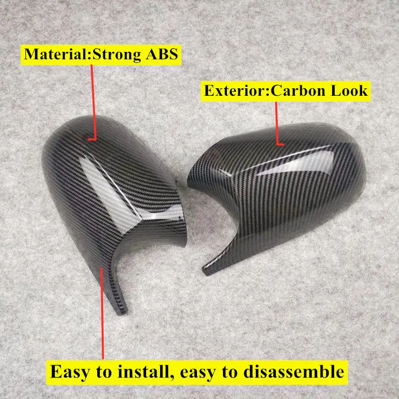 

1 Pair Carbon Look Rearview Mirror Cover For BM-W 1 3 Series E81 E82 E87 E88 E90 E91 E92 E93 LCI 2004-2013 Abs Car Mirror Caps