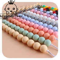 kissteether bpa free pacifier clips chain food grade silicone beads diy dummy wooden pacifier clip holder baby teething toys