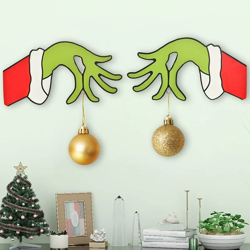 

2021 New Christmas Decorations for Home Decoration with Hanging Hole Hand Merry Christmas Ornaments Navidad Kerst Xmas