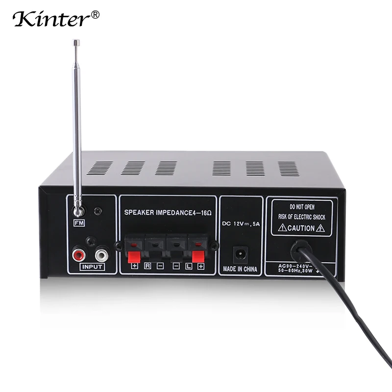 Kinter M1 MP3 bluetooth усилитель аудио 2 канала tda7266 с sd usb ввод FM Радио мощность vu метр