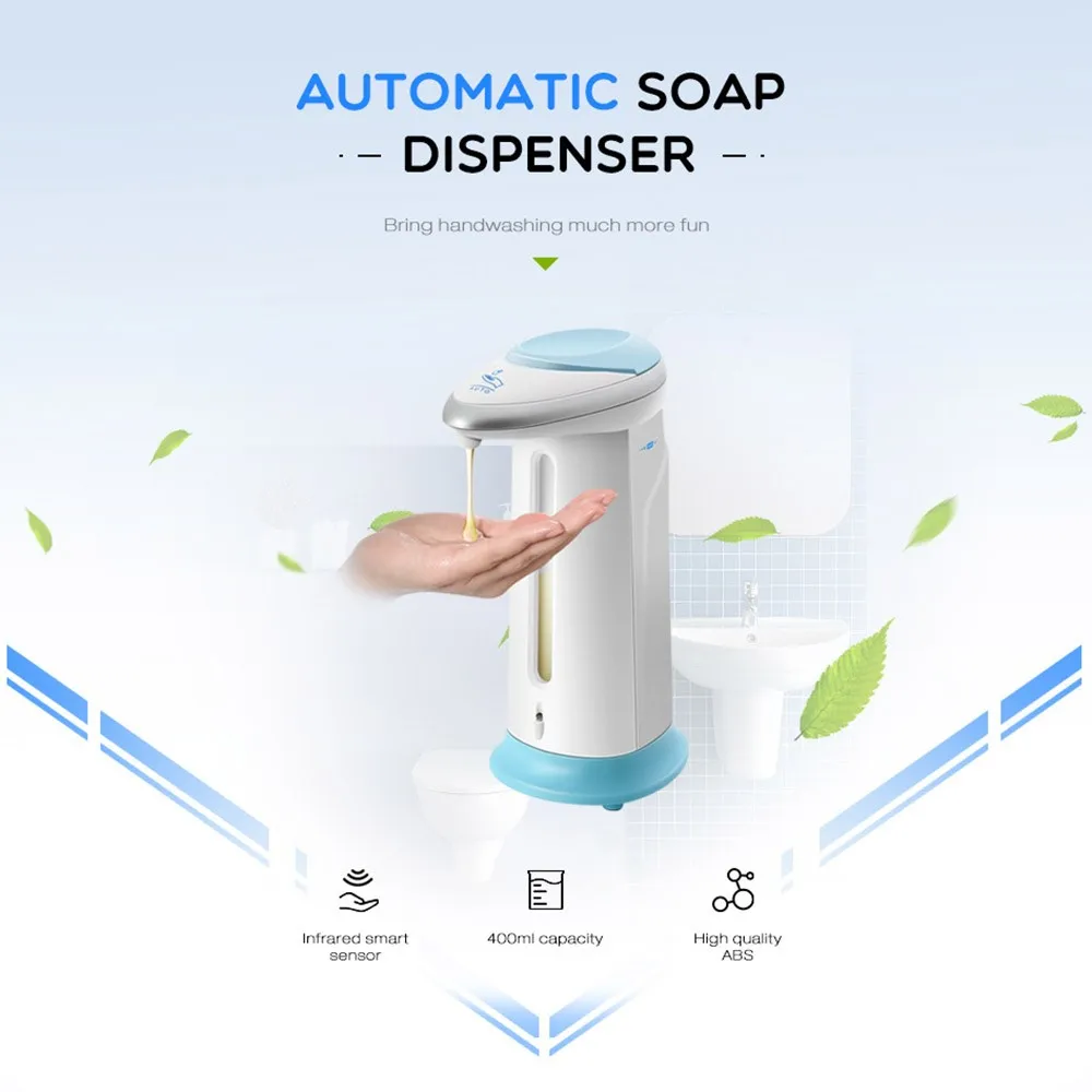 

400ML Automatic Soap Dispenser Hand Washer Gel Bottle with Intelligent Infrared Sensor Touchless Soap Dispensers Suitable for