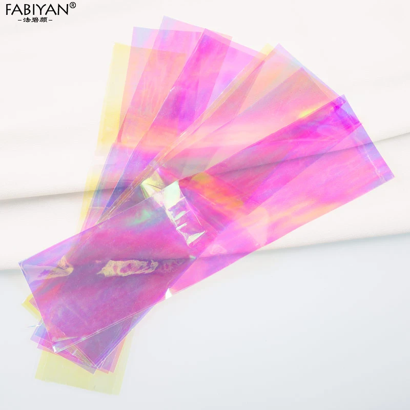 6 шт./компл. 20 см наклейка из фольги для дизайна ногтей цветное разбитое стекло