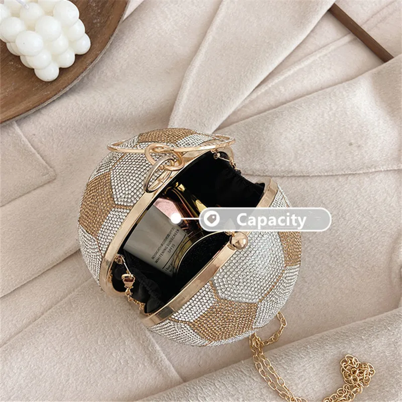 Новые сумки через плечо с круглыми металлическими ручками и кристаллами женские