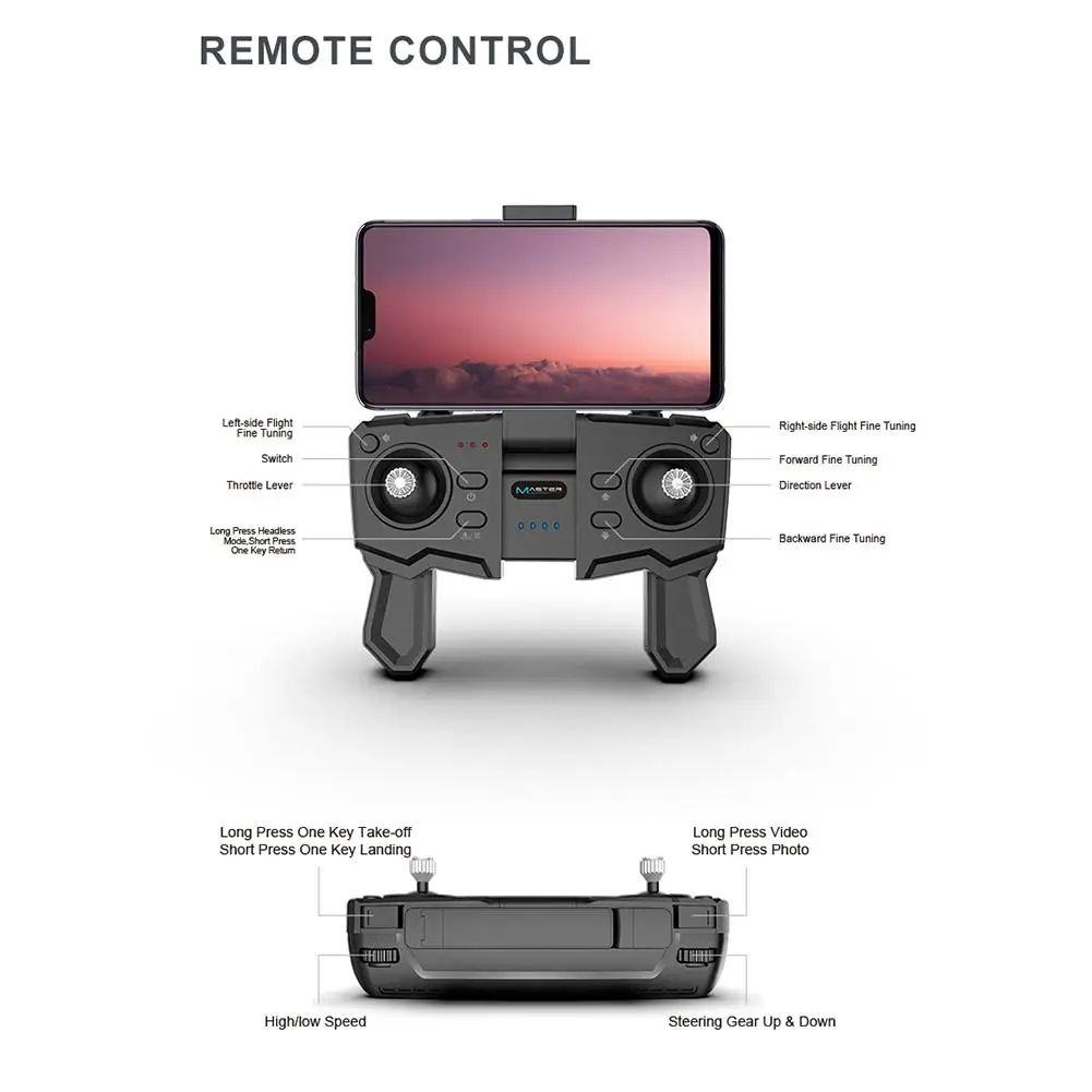 WIFI FPV 1080P HD Camera 18 Mins Flight Time Foldable RC Drone Quadcopter Case Professional Long Battery Life #Y2 | Электроника
