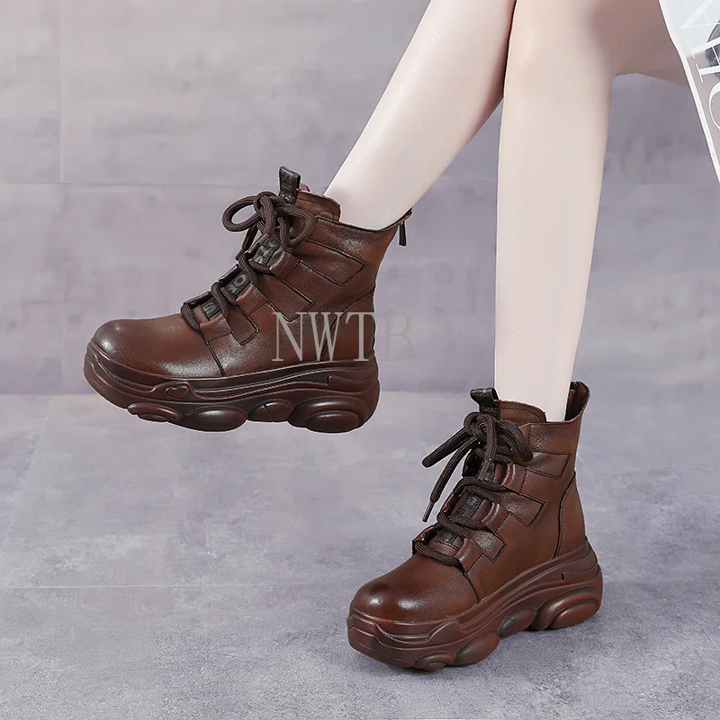 

Новинка 2021, Ботинки Martin из первого слоя воловьей кожи в стиле ретро, кожаные британские мотоциклетные ботинки, короткие ботинки на шнуровке,...