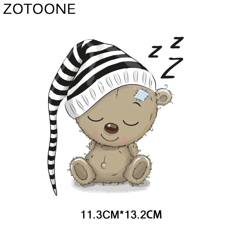 1555 ZOTOONE милые животные обезьяна медведь Железные на патч передачи для одежды футболки приложения DIY теплопередачи аппликации стикер E - Цвет: 1555