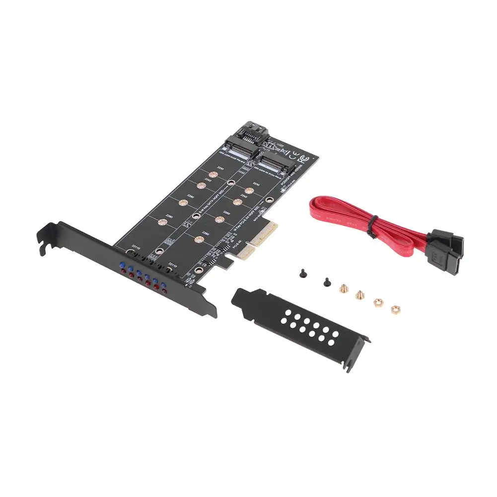 

PCI-E 4X to NGFF SSD Adapter Card B-key+M-key M.2 NGFF+NVME Dual Interface PCIE Adapter Card