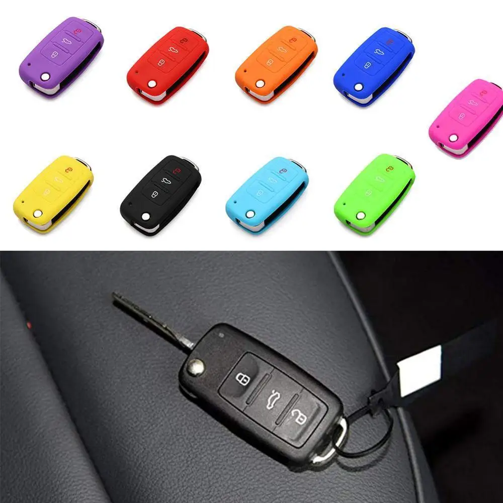 Горячий силиконовый чехол для автомобильного ключа VW Golf Bora Jetta GOLF Passat Skoda Octavia A5 Fabia