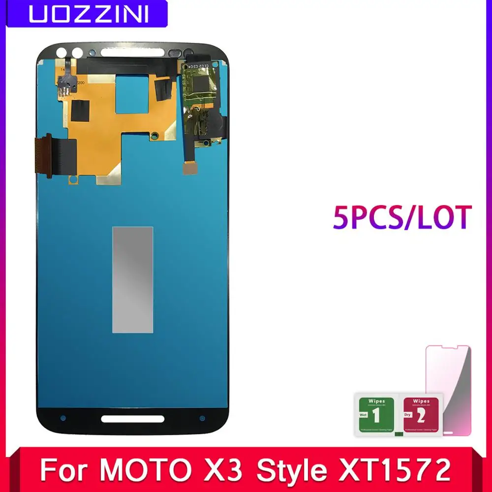 ЖК дисплей для Motorola Moto X style X3 XT1575 XT1572 XT1570 5 шт. сенсорный экран дигитайзер в сборе