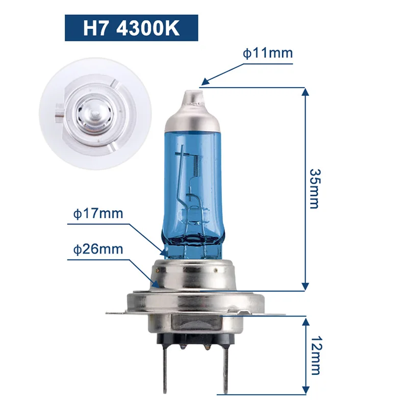 Галогенные лампы Philips H7 55 Вт 12 В Crystal Vision 4300 K яркий белый светильник для автомобиля