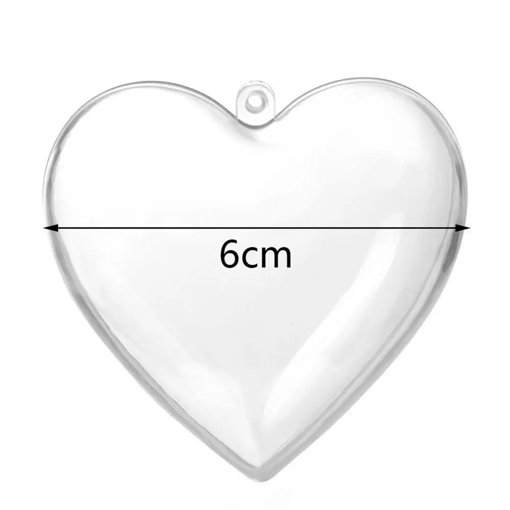 5pcs Heart Shape Transparent Plastic Ball Clear Plastic Craft Ball Heart Shape Baubles For Christmas Wedding Decoration images - 6