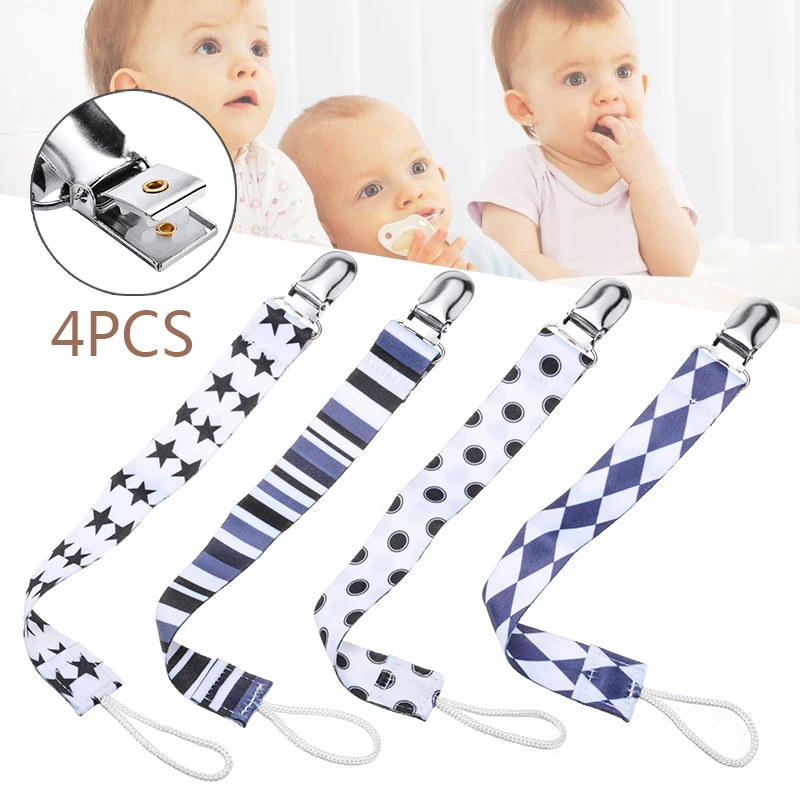 

4pcs/lot Dummy Clips Baby Boys Girls Pacifier Soother Chain Holder Strap