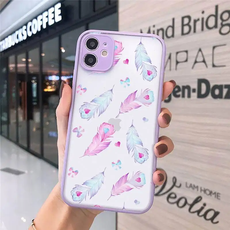 

Wave peach Fundas strawberry art Phone Cases matte transparent For iphone 7 8 11 12 plus mini x xs xr pro max cover