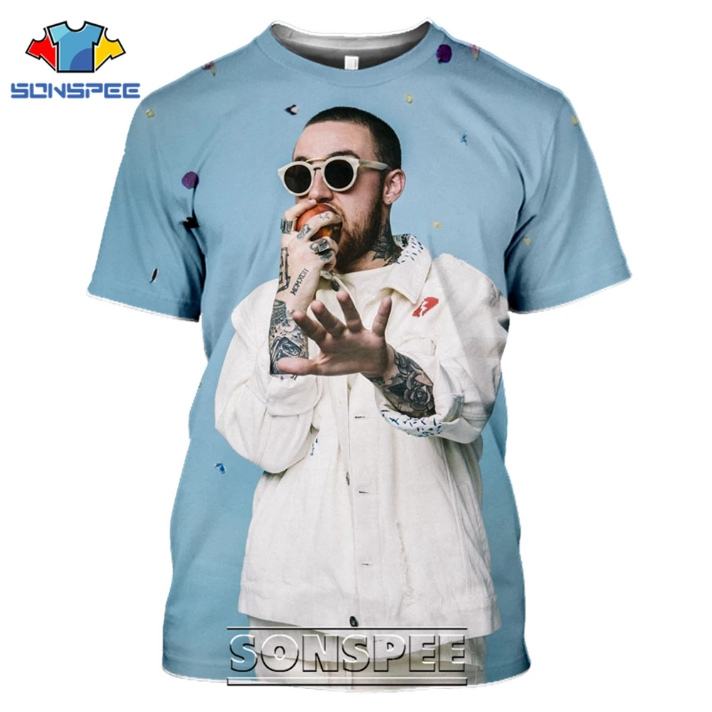 

SONSPEE 3D Print Mac Miller Rap Singer T-shirts Men Women Short Sleeve Funny Casual Hip Hop Harajuku Streetwear Tees Tops Shirt