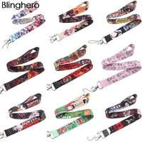 bh1262 blinghero cartoon lanyards keys id card phone holder keychain usb badge neck strap hang rope anime lanyard
