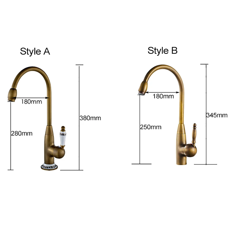 Смеситель для кухни латунный горячей и холодной раковины с поворотным на 360