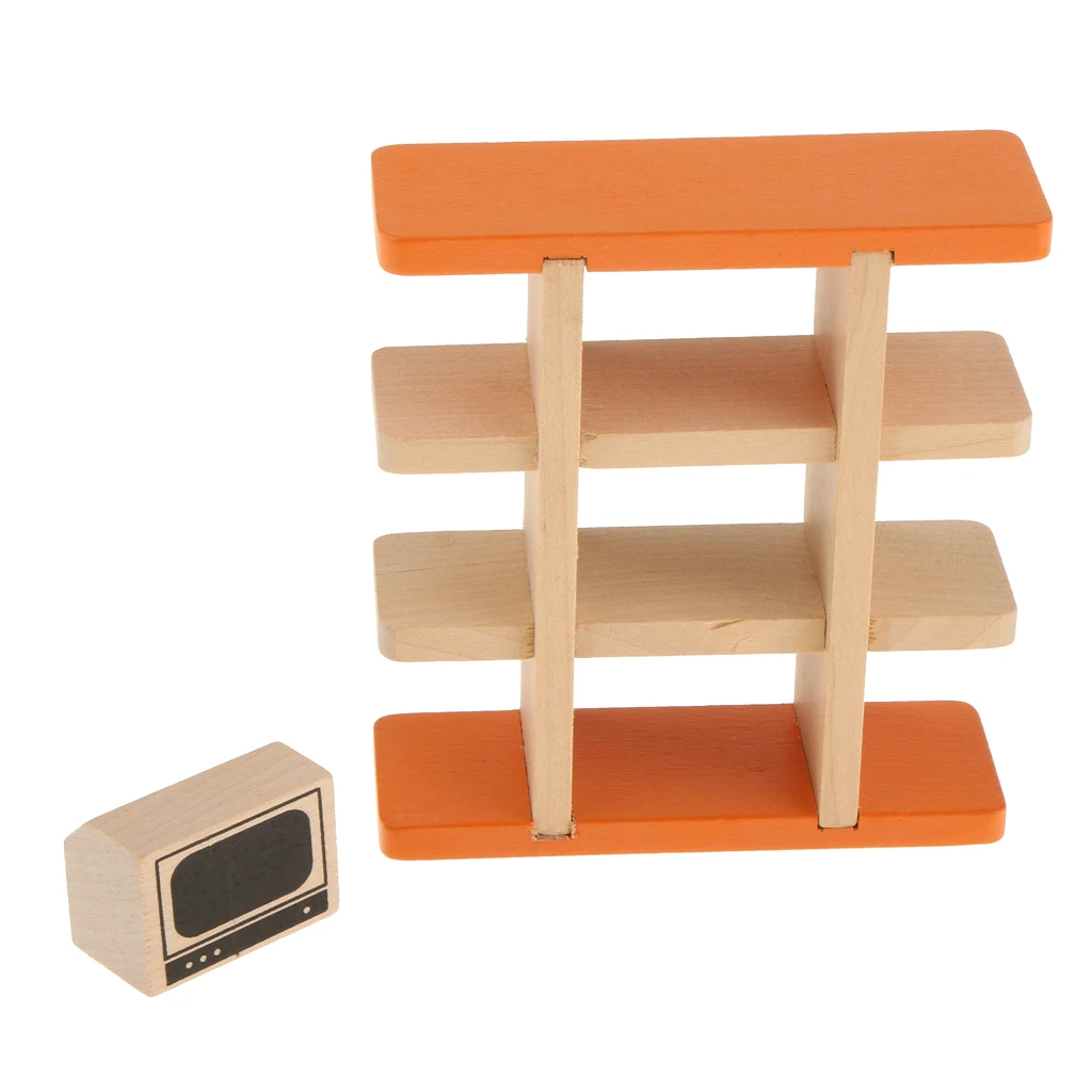 

Wood Dolls House Living Room Set Miniature Furniture Kids Child Pretend Play