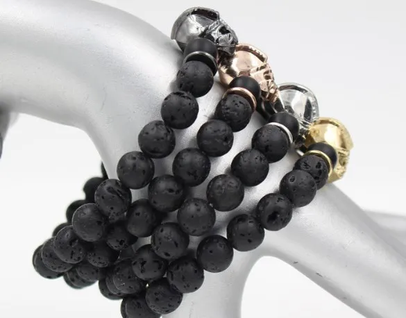 Эластичный регулируемый браслет из вулканической лавы агата оникса 8 мм rv323 |