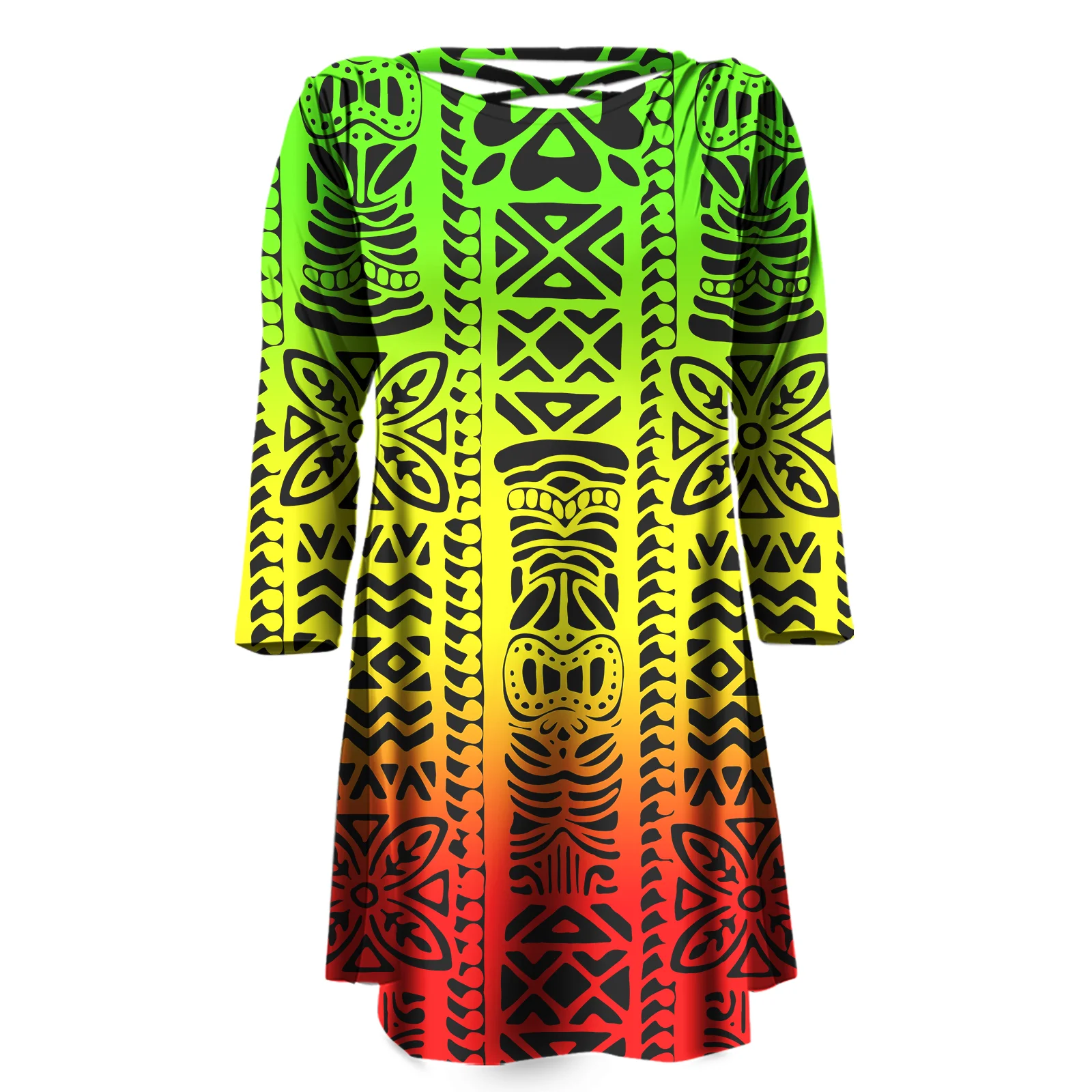 9 MOQ Самоанская одежда полинезийская Женская этническая тату в полоску |