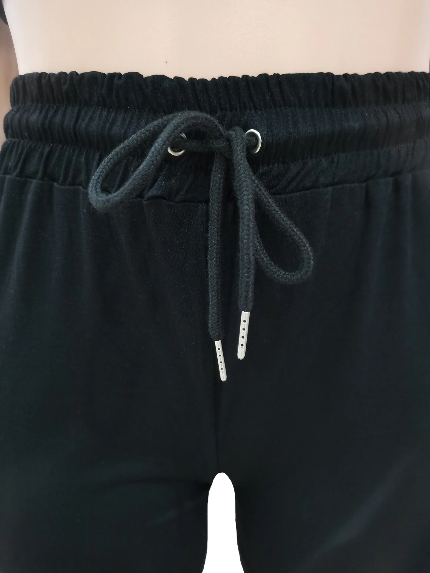 

Ladies Short Sleeve Shorts Two-Piece Fashion Long Street Solid cColor T-Shirt 2 Piece Casual Outdoor Jogging Short Suit Women